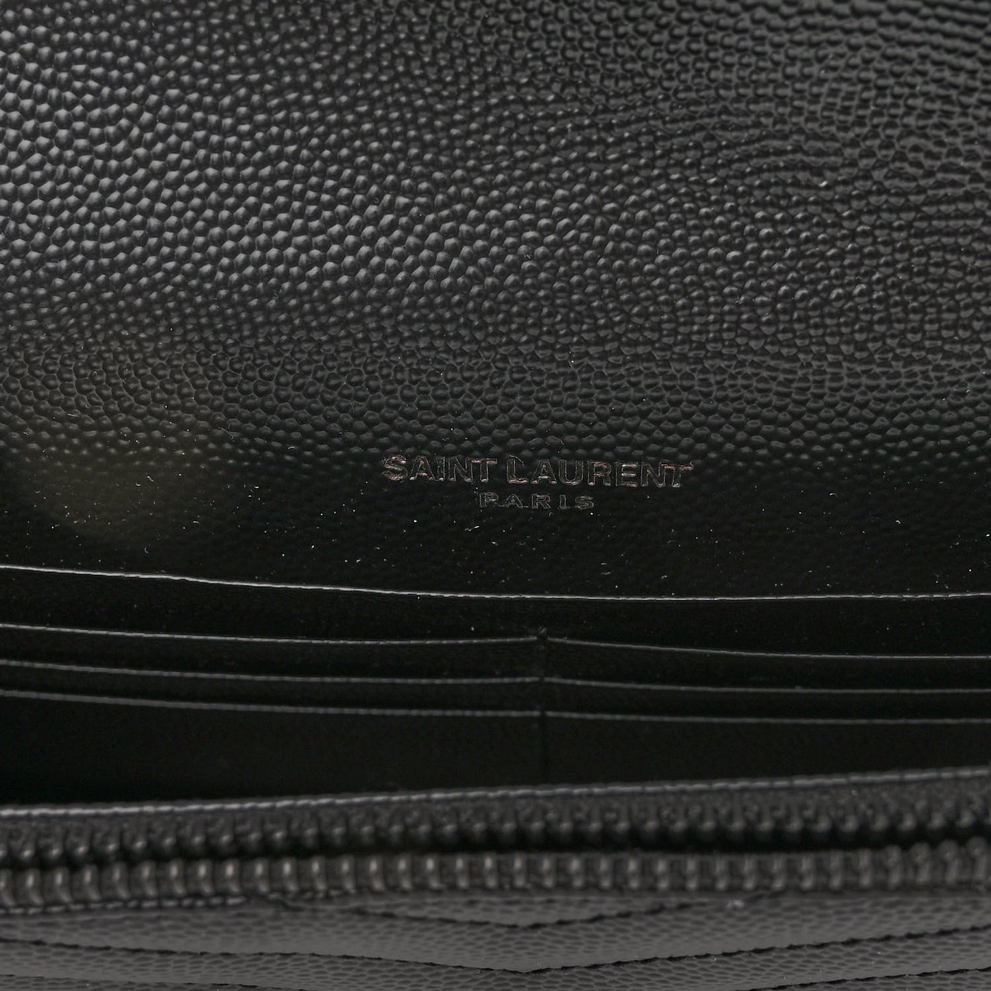 Grain De Poudre Matelasse Chevron Monogram Monochrome Envelope Chain Wallet Black