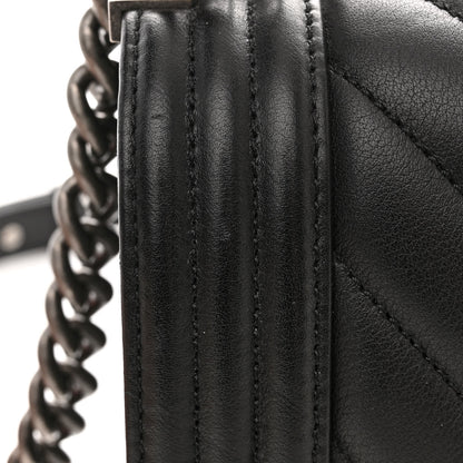 Chanel Lambskin Chevron Quilted Medium Boy Flap Black 11 of 11