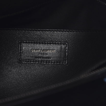 Saint Laurent Sheepskin Matelasse Chevron Monogram Large College Satchel Black 6 of 13