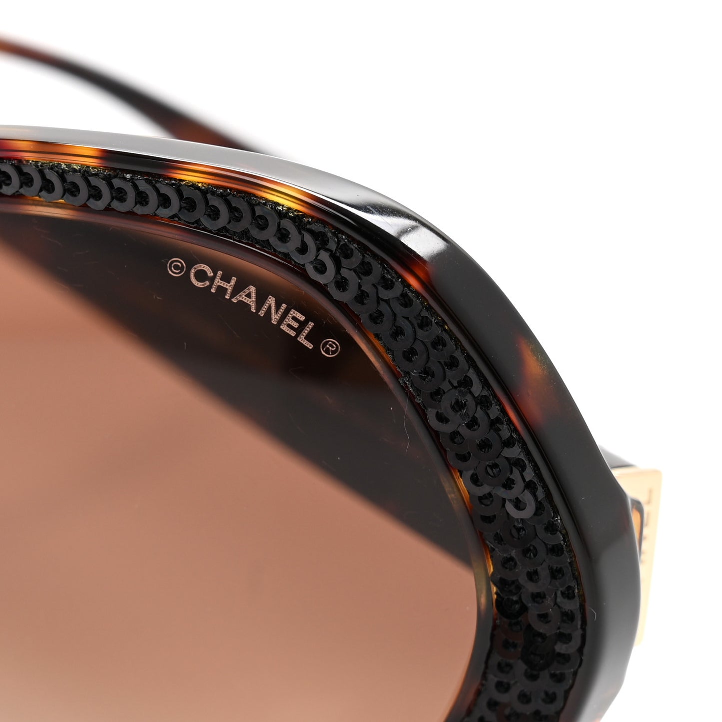 Acetate Sequin Round Sunglasses 5451-A Dark Tortoise