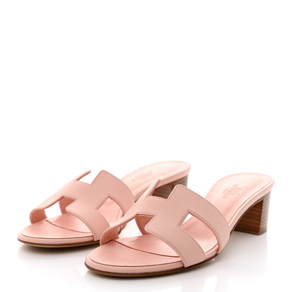 Hermes Epsom Oasis Sandals 37.5 Rose Aube 3 of 9