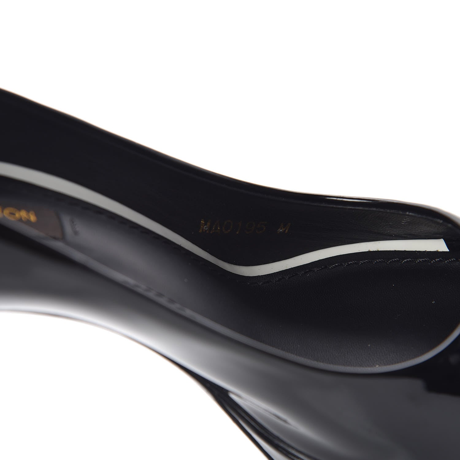 Louis Vuitton Patent Calfskin Eyeline Open Toe Pumps 36.5 Black 10 of 12