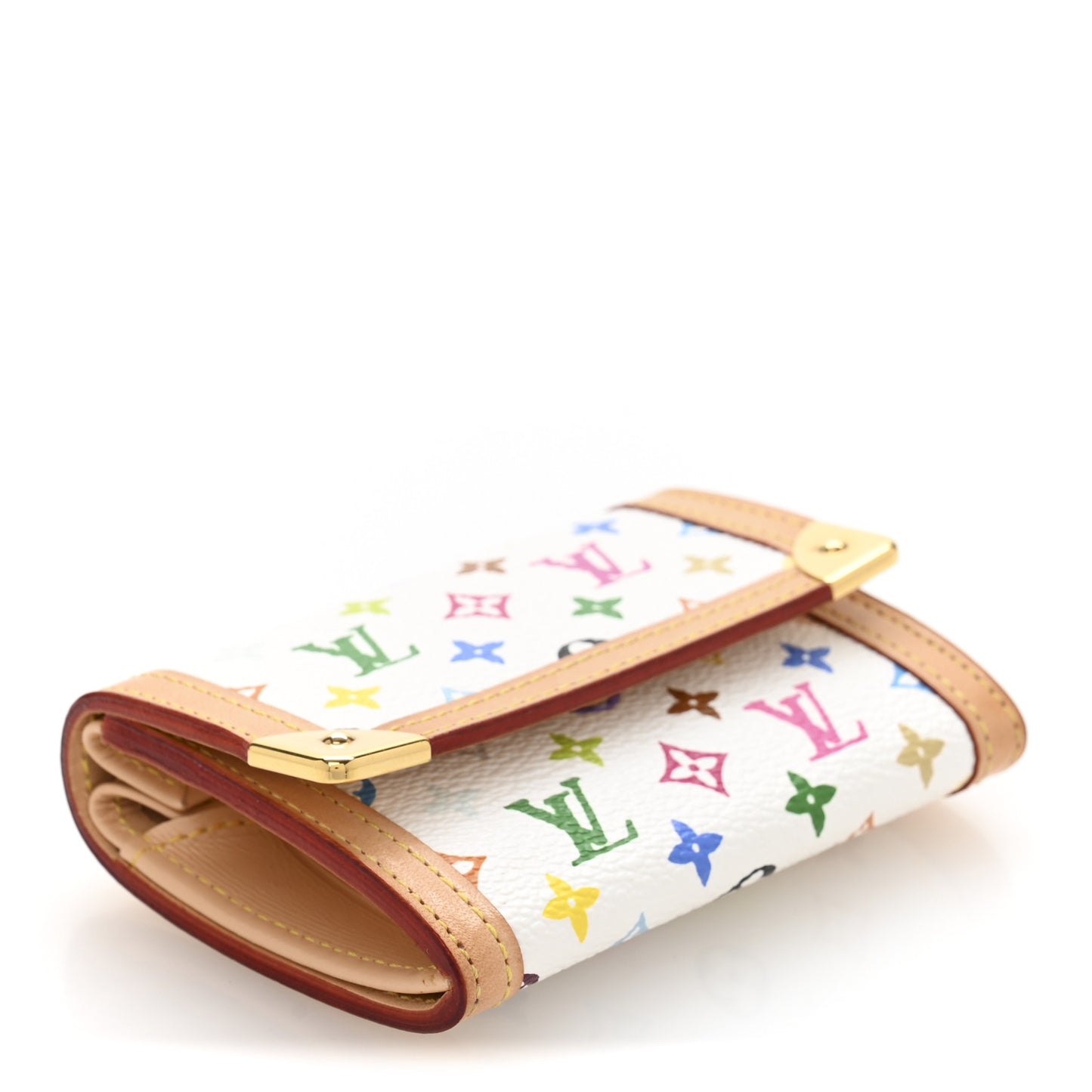 Monogram Multicolor Porte-Monnaie Plat Coin Purse White