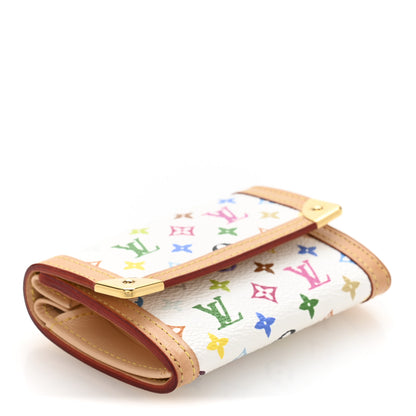 Louis Vuitton Monogram Multicolor Porte-Monnaie Plat Coin Purse White 4 of 8
