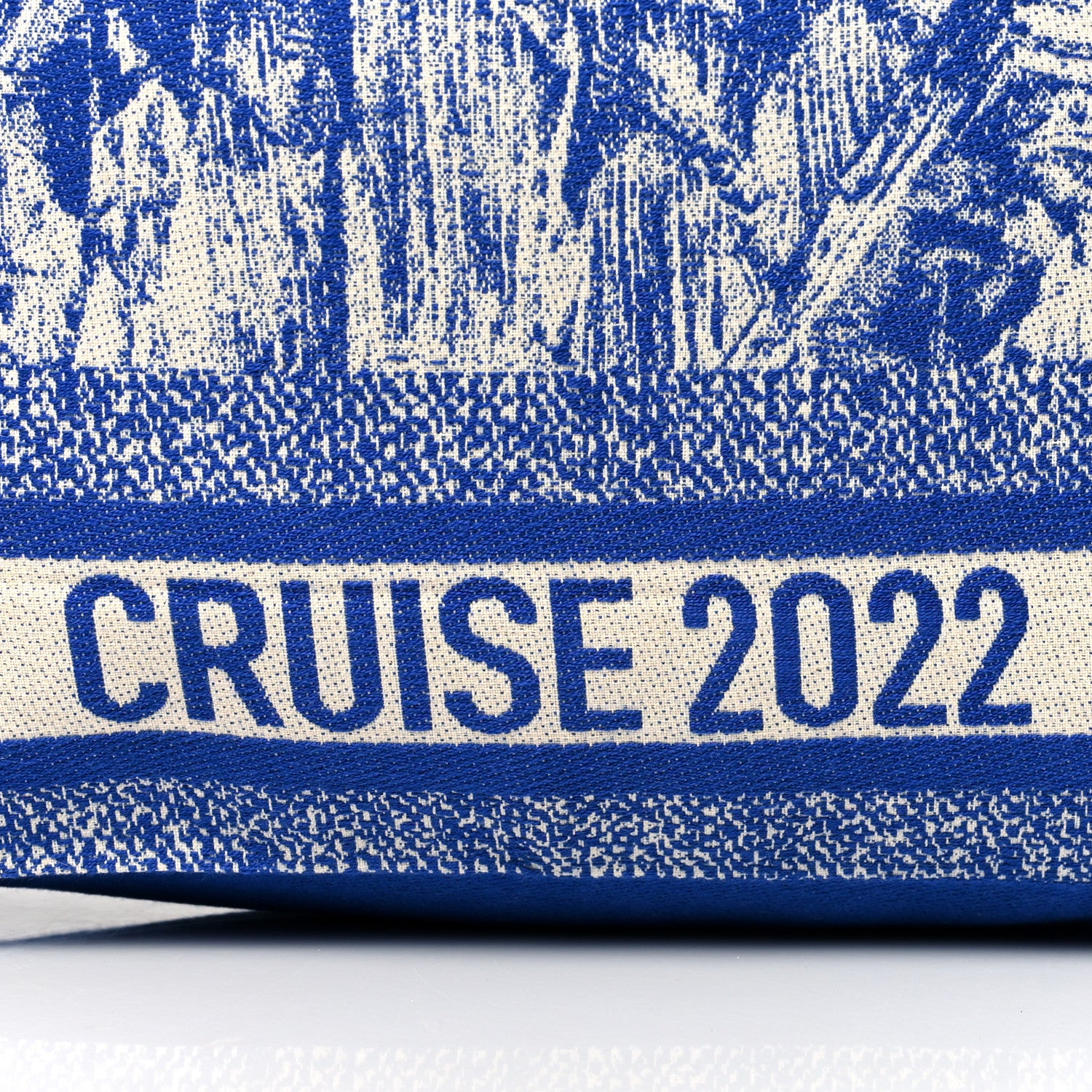 Christian Dior Canvas Print Cruise Tote Ivory Blue 9 of 9