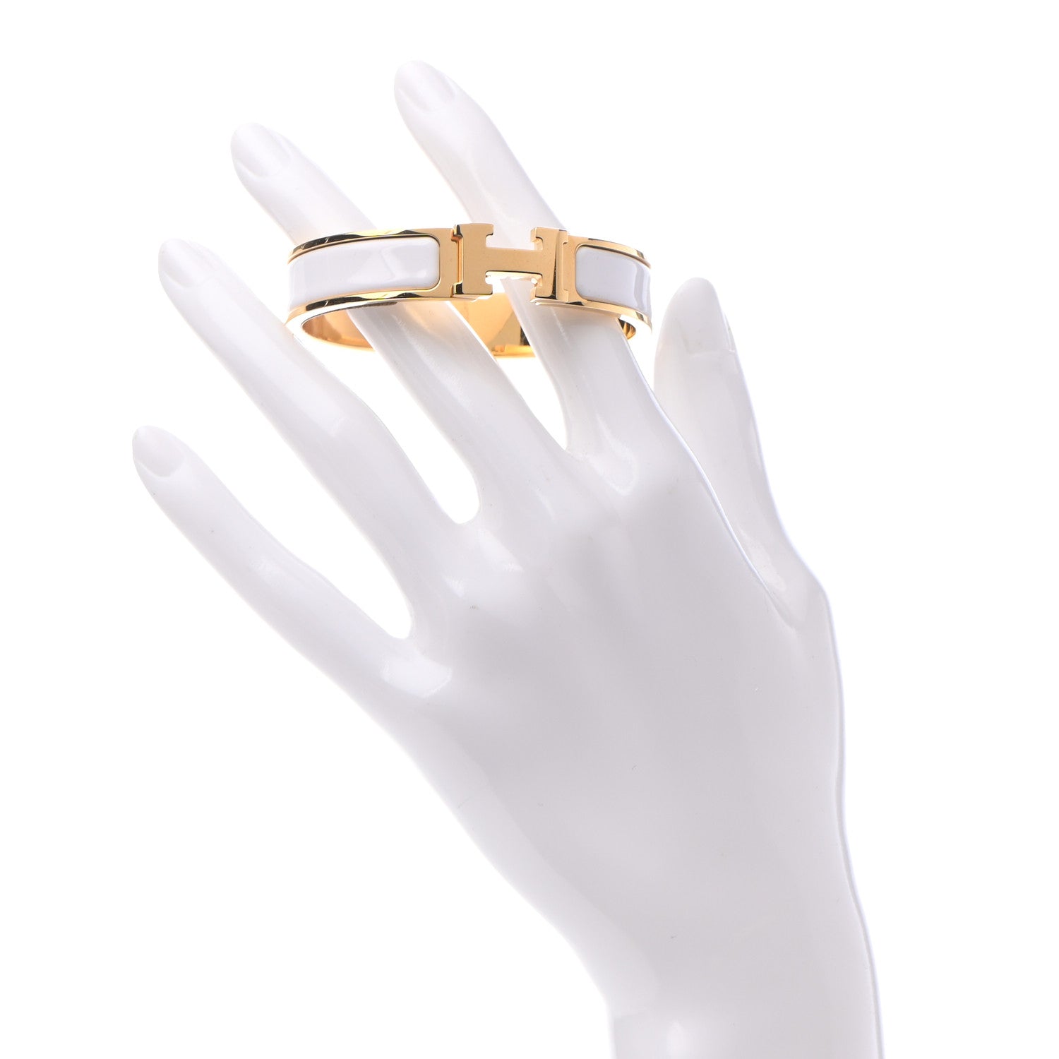 Hermes Enamel Narrow Clic Clac H Bracelet PM White 2 of 5