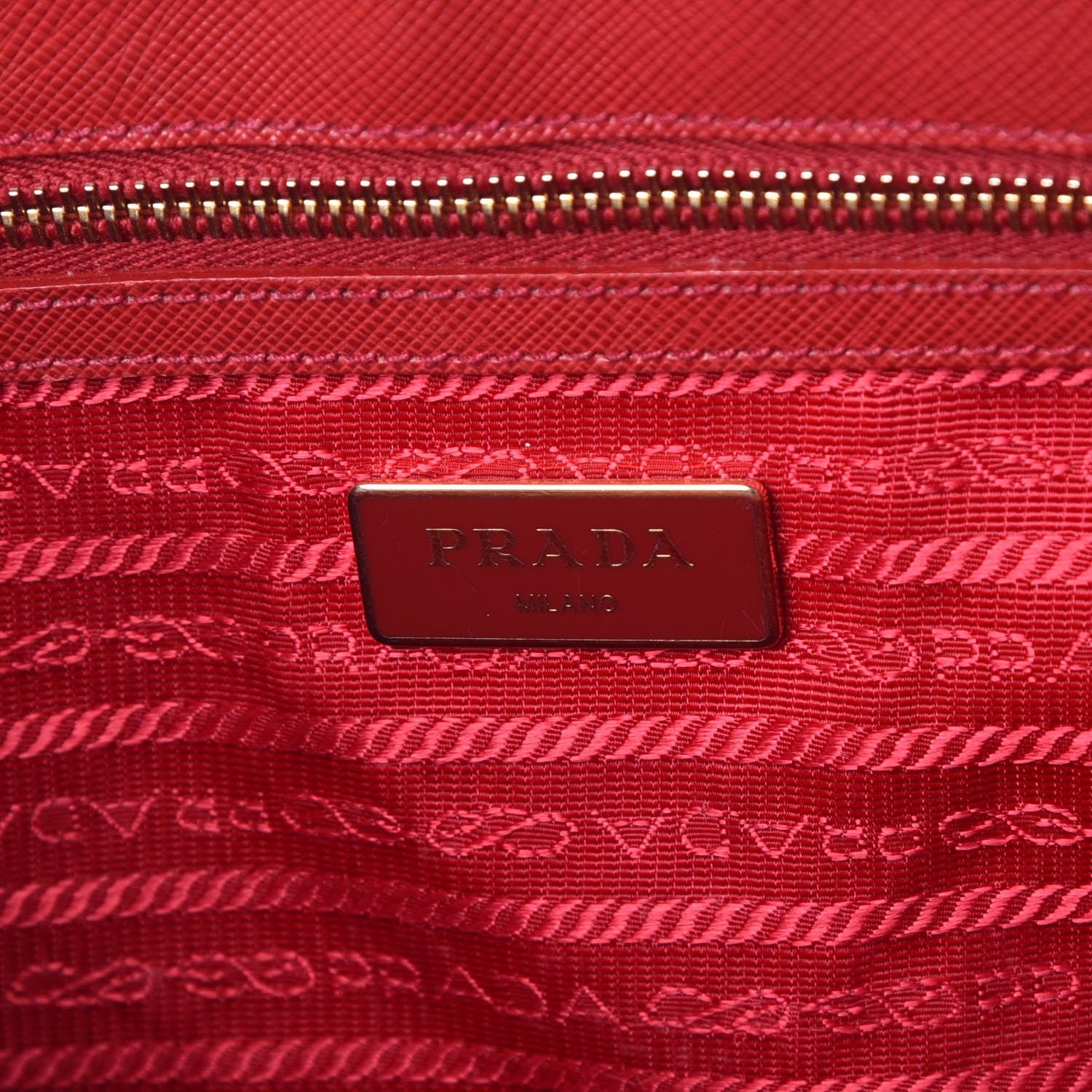 Prada Saffiano Small Galleria Double Zip Tote Fuoco 6 of 20