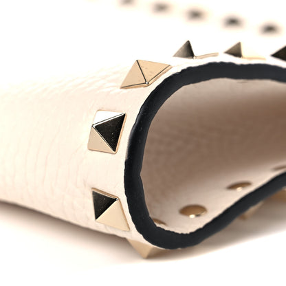 Valentino Garavani Pebbled Calfskin Rockstud Zip Pouch Ivory 8 of 12