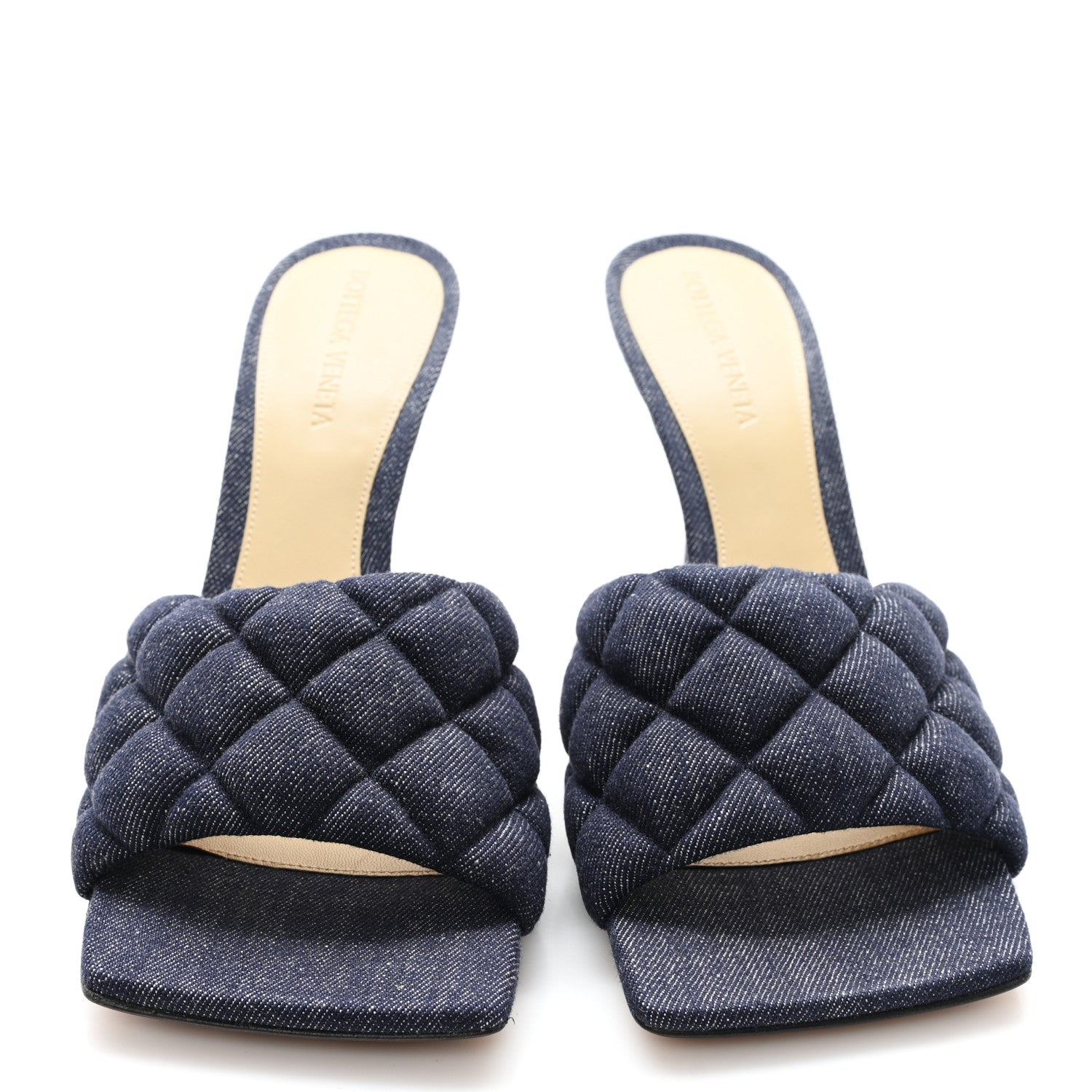 Bottega Veneta Denim Matelasse Padded Mule Sandals 39 Indigo 3 of 9
