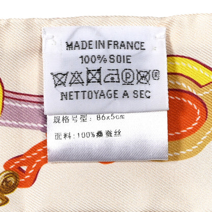 Hermes Silk Brides De Gala Applique Pique Twilly Creme Orange Jaune 3 of 4