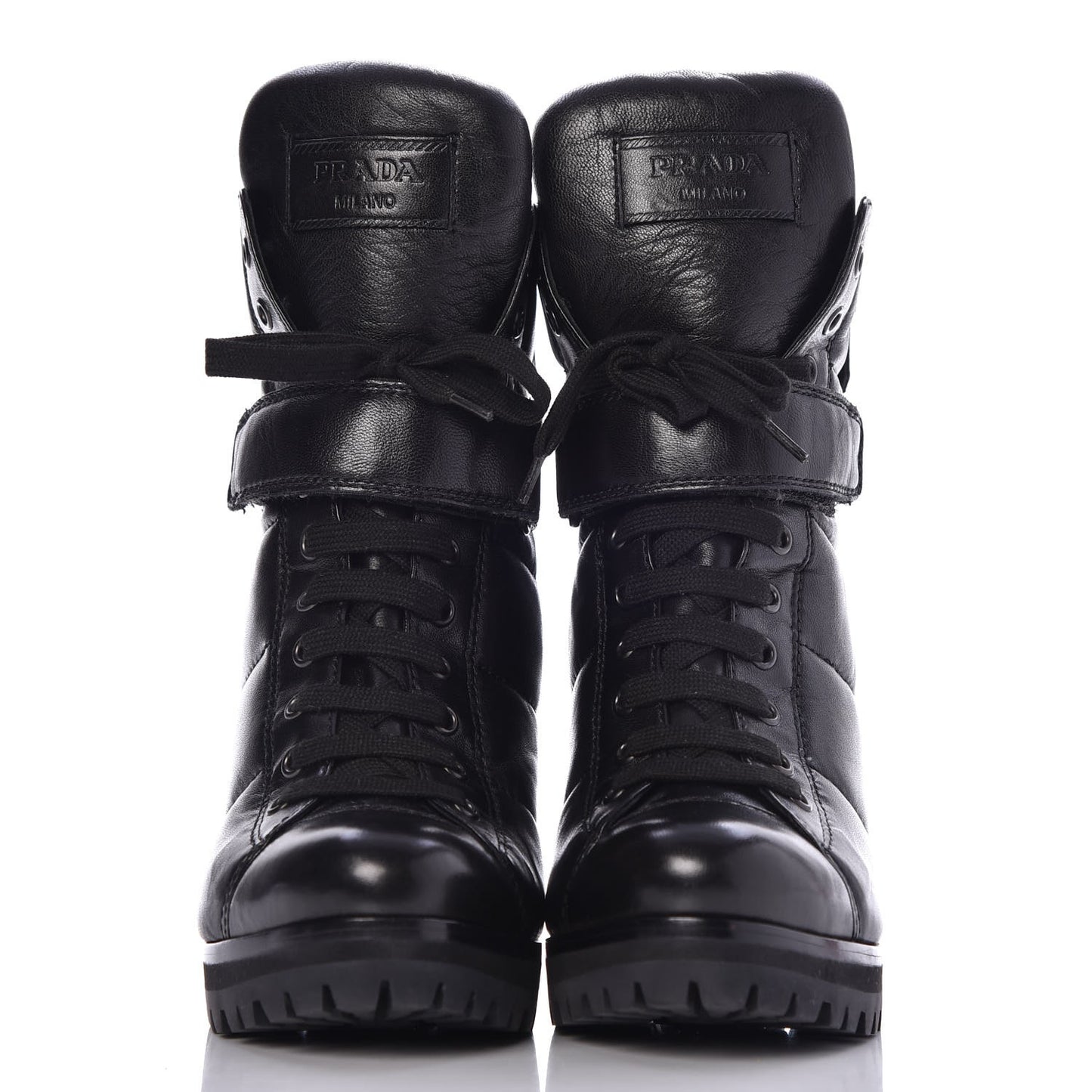 Nappa Lace Up Ankle Boots 38 Black