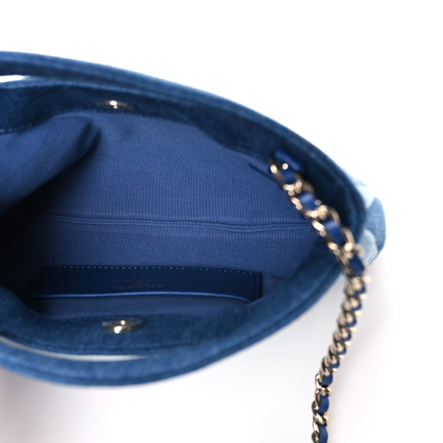 Chanel Denim Quilted Nano 31 Shopping Bag Light Blue Dark Blue 5 of 10