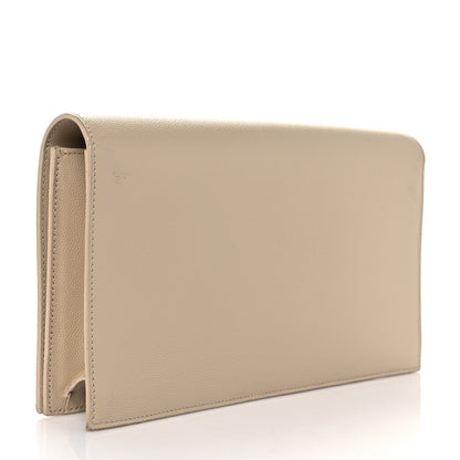 Saint Laurent Grain De Poudre Classic Kate Monogram Clutch Nude Powder 3 of 8