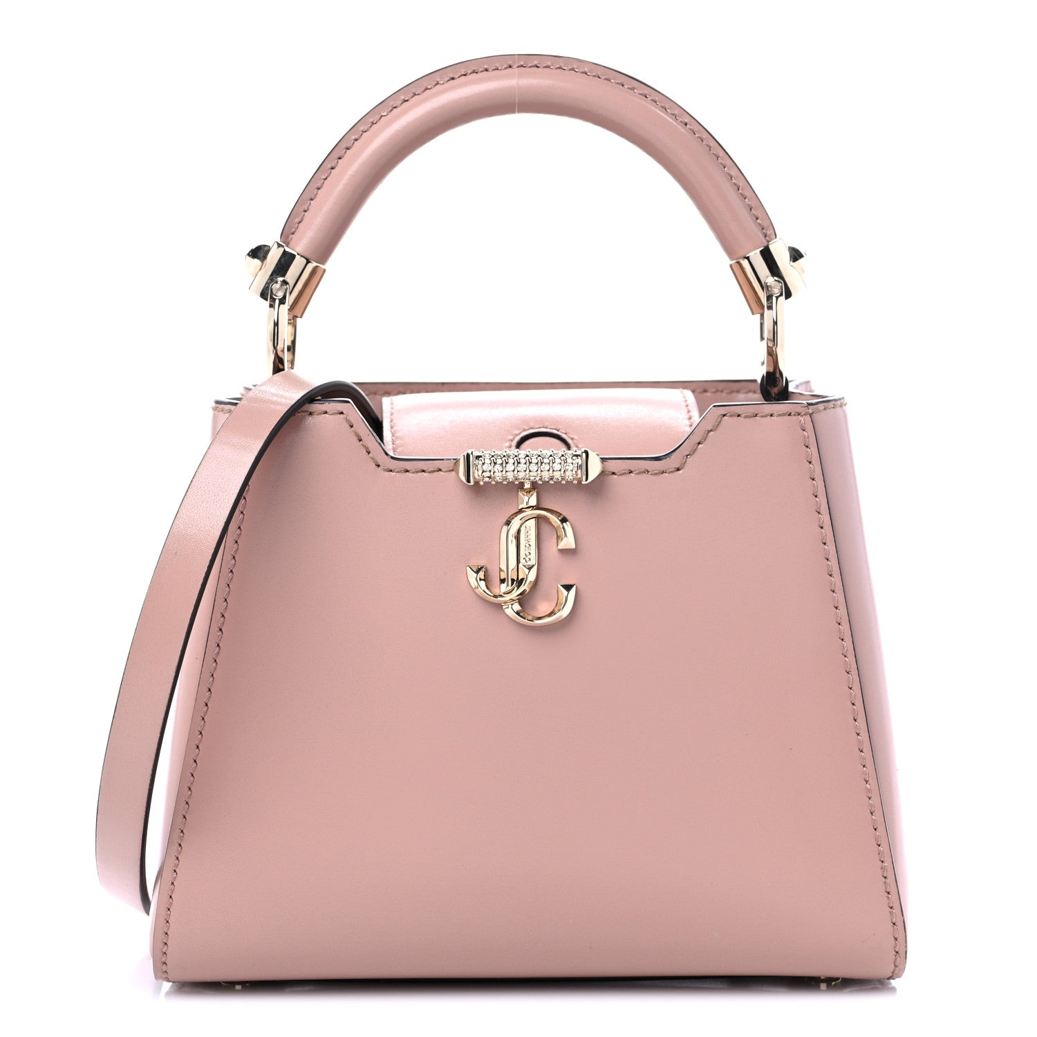 Jimmy Choo Calfskin Mini Varenne Top Handle Satchel Pink 1 of 8