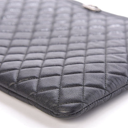 Chanel Caviar Quilted Large Boy Cosmetic Case Black 9 of 11