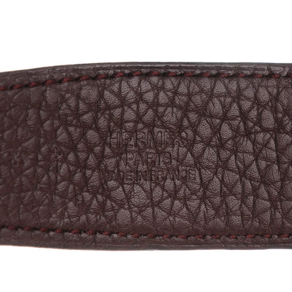 Hermes Box Togo 32mm H Belt 90 Black Chocolate 5 of 10