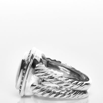 David Yurman Sterling Silver Diamond Mother of Pearl 11mm Albion Ring 54 7 3 of 6
