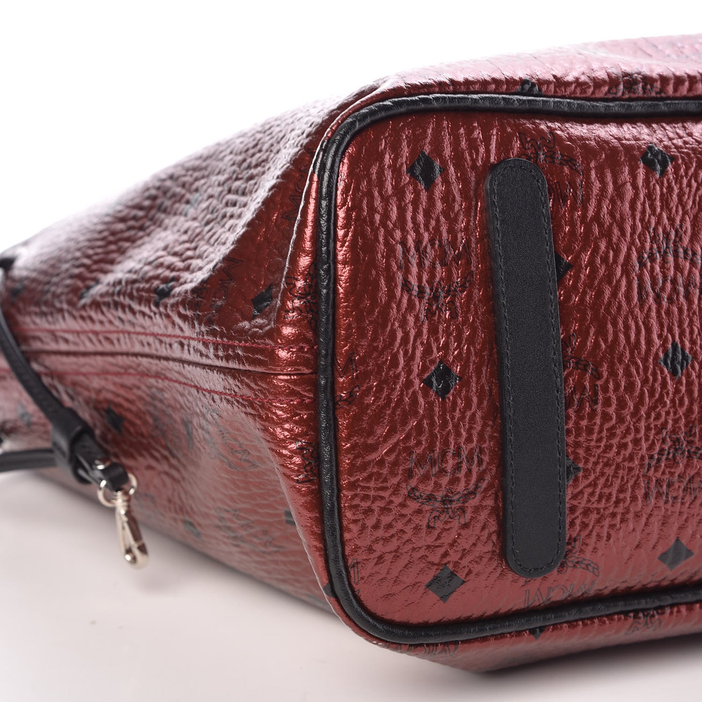 Metallic Visetos Medium Shopper Tote Scooter Red