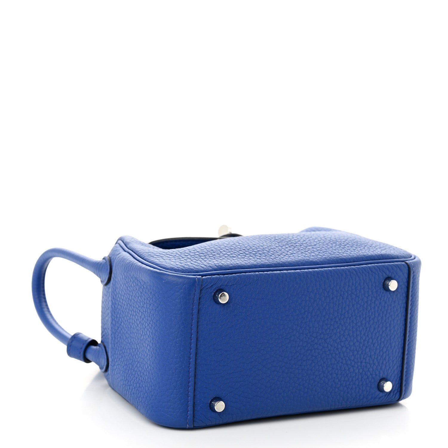 Hermes Taurillon Clemence Mini Lindy 20 Bleu Electrique 4 of 11
