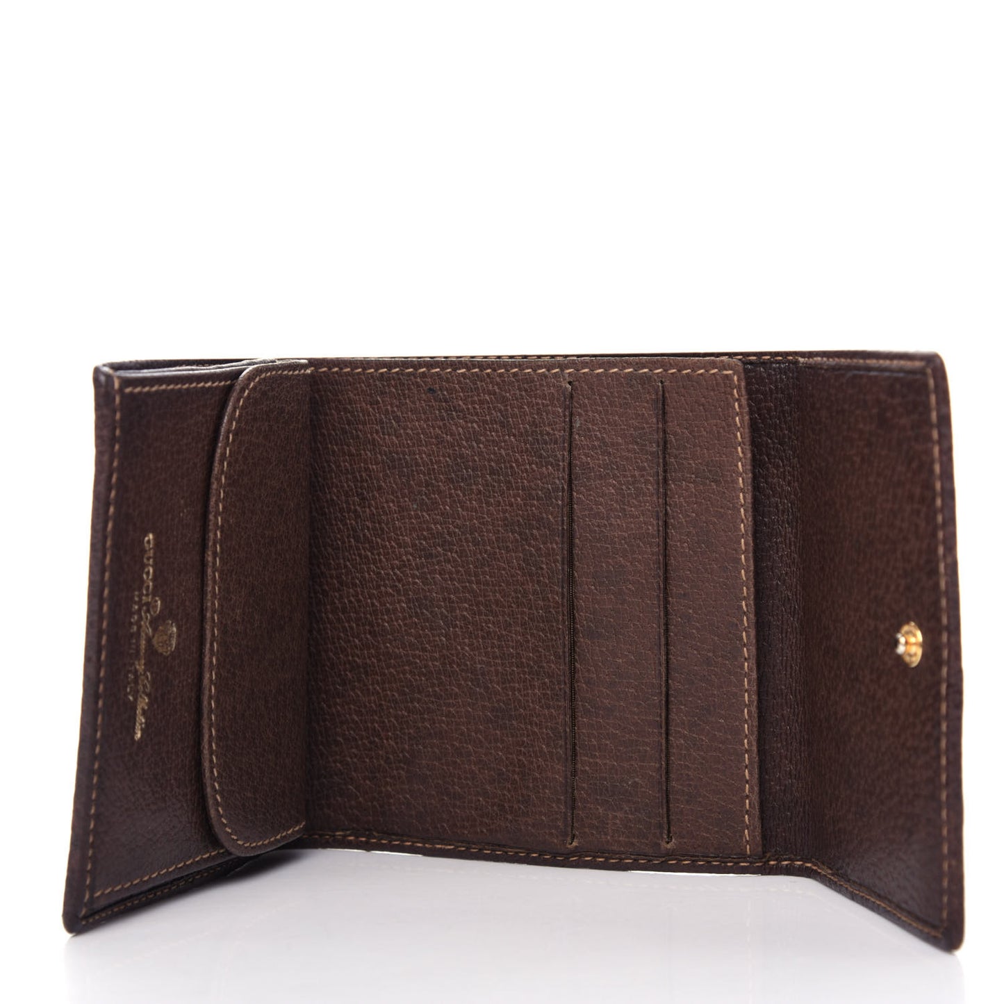 Coated Canvas Monogram Compact Wallet Brown