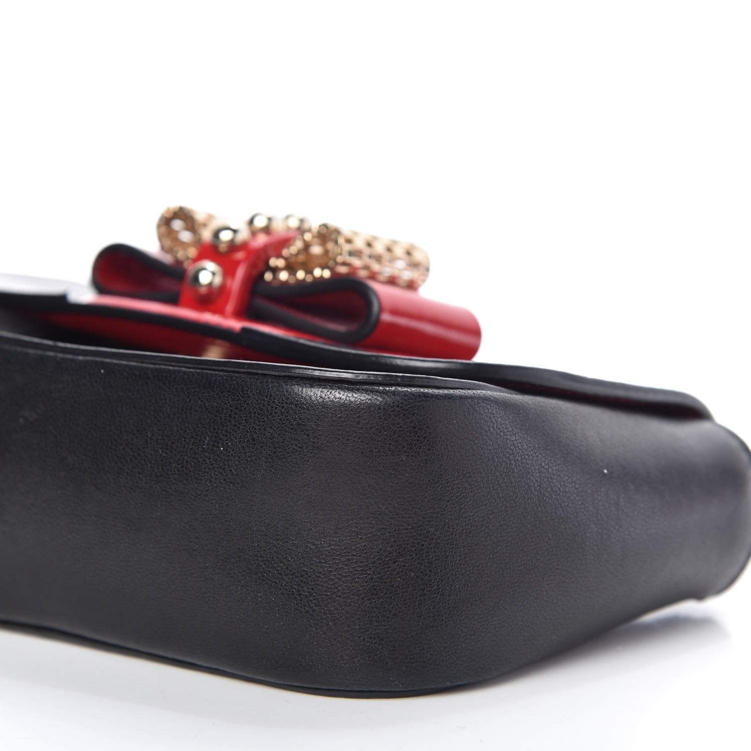 Christian Louboutin Calfskin Heart Sweety Charity Crossbody Bag Black Red 7 of 10