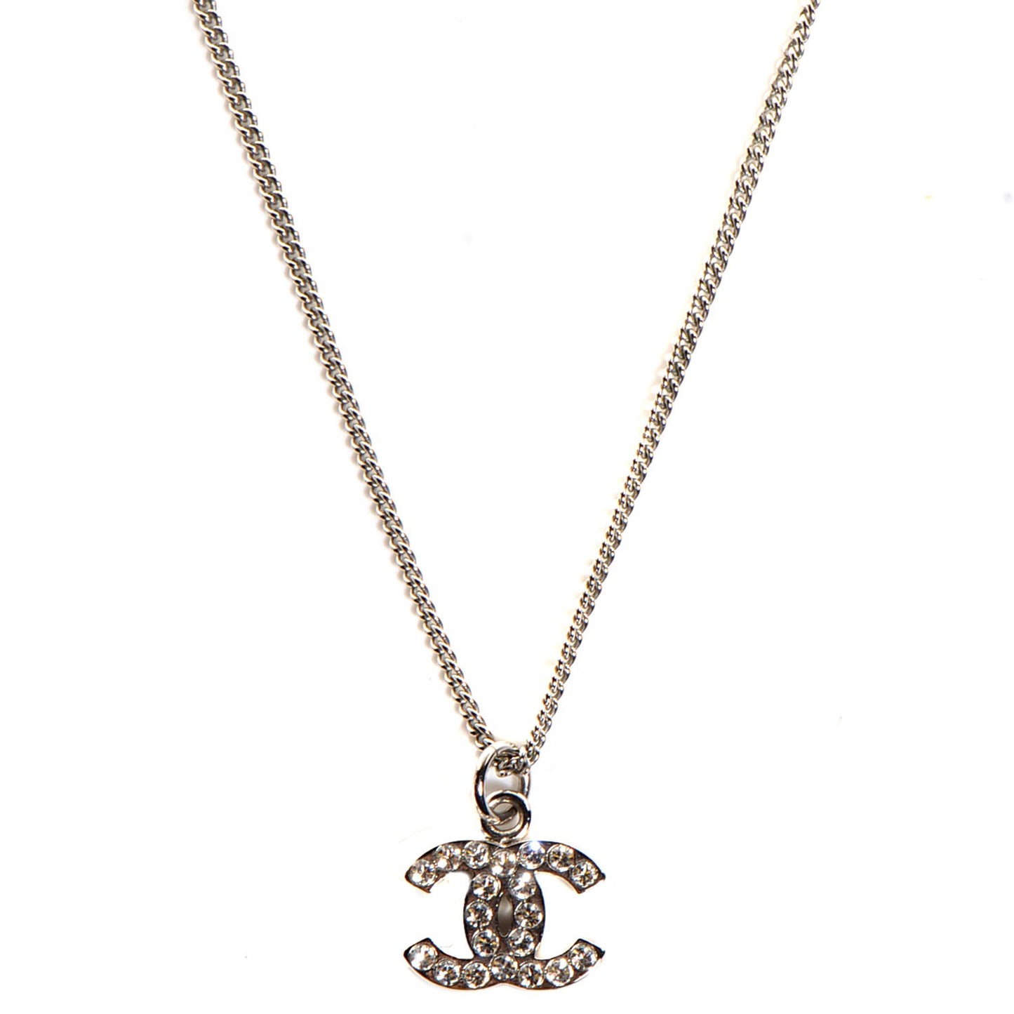 Crystal CC Timeless Necklace Silver