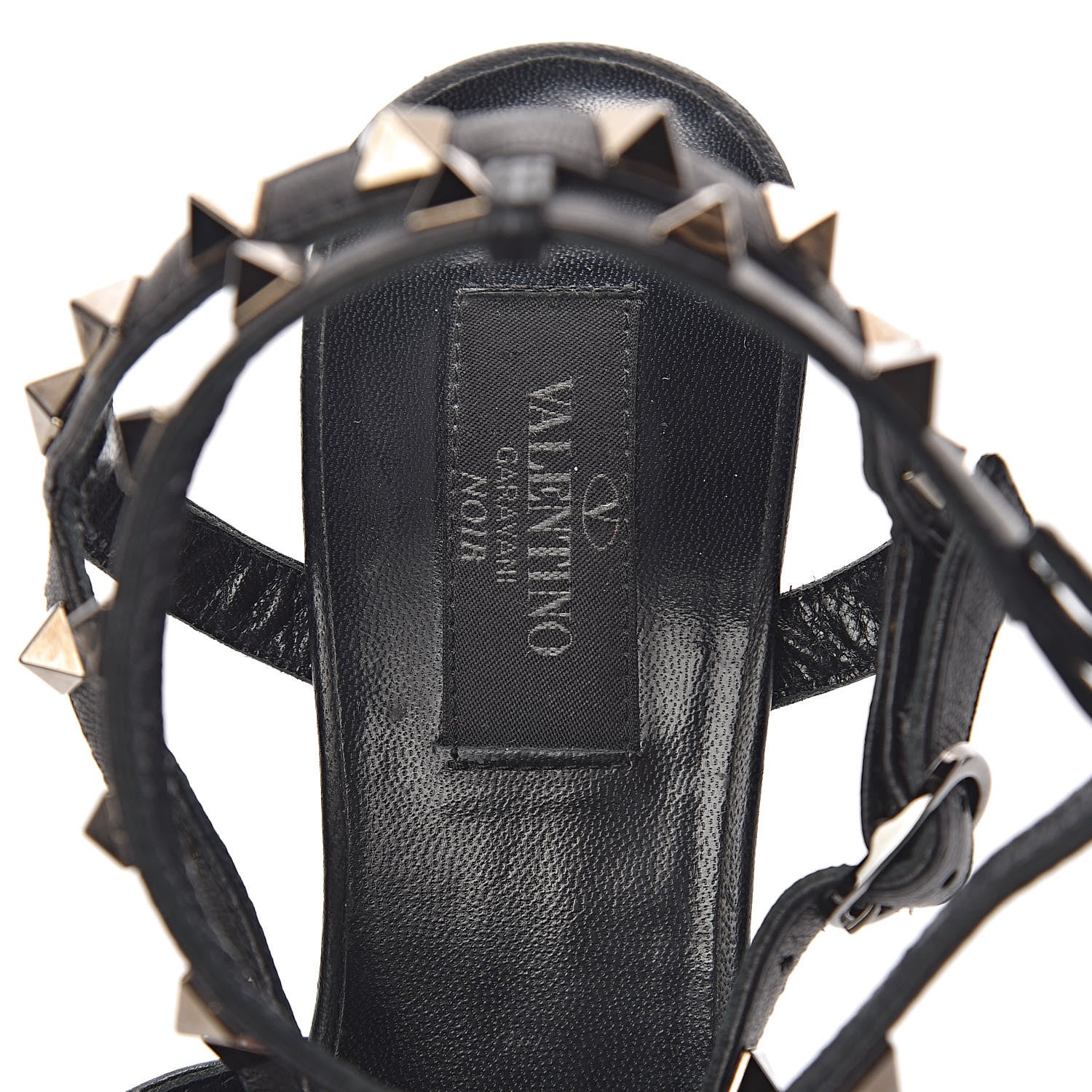 Valentino Garavani Nappa Rockstud Ankle Strap Low Heel Pumps 37 Black 7 of 7