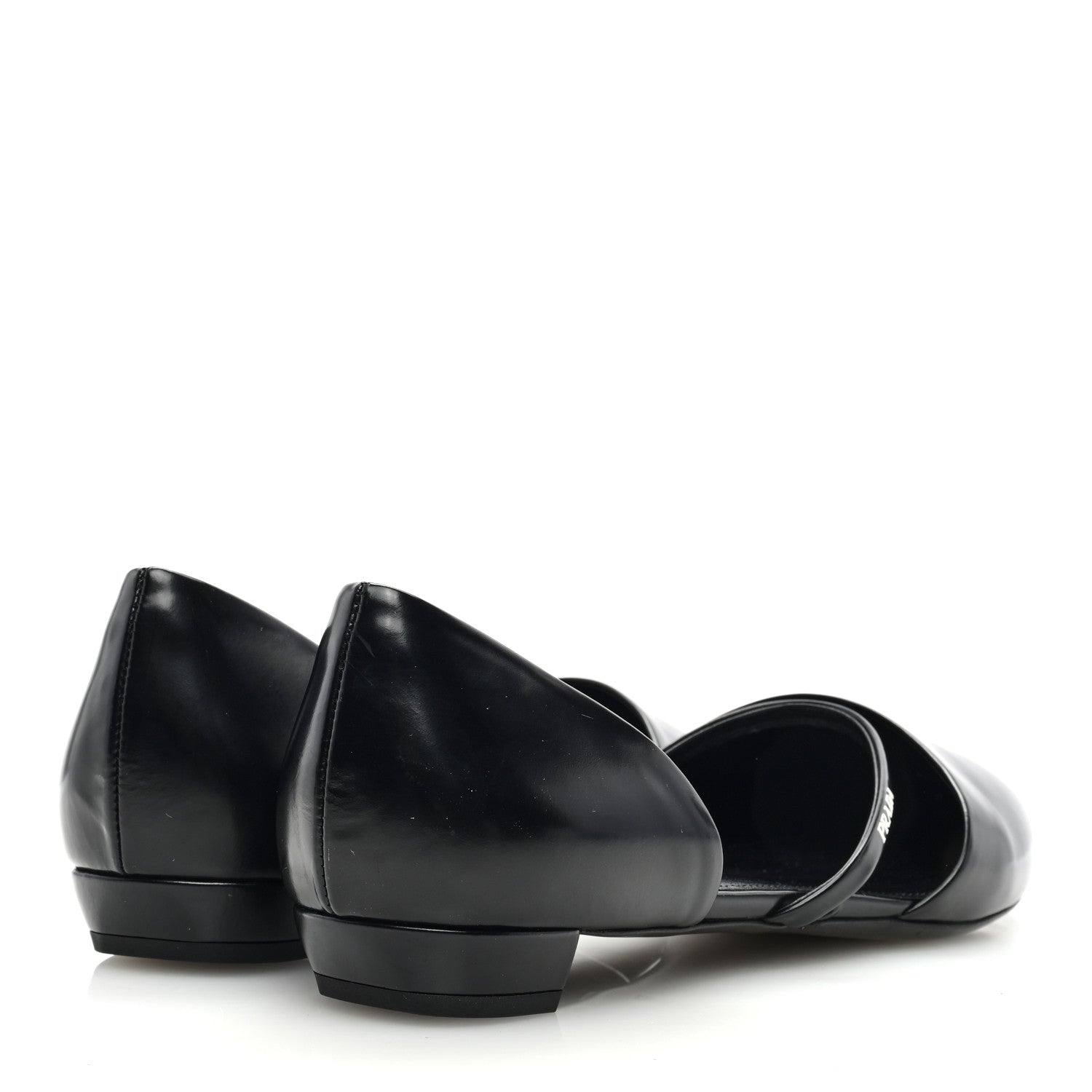 Prada Spazzolato Pointed Toe Ballet Flats 41 Black 4 of 7