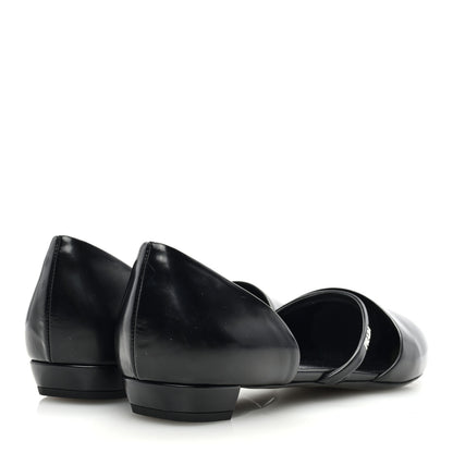 Prada Spazzolato Pointed Toe Ballet Flats 41 Black 4 of 7
