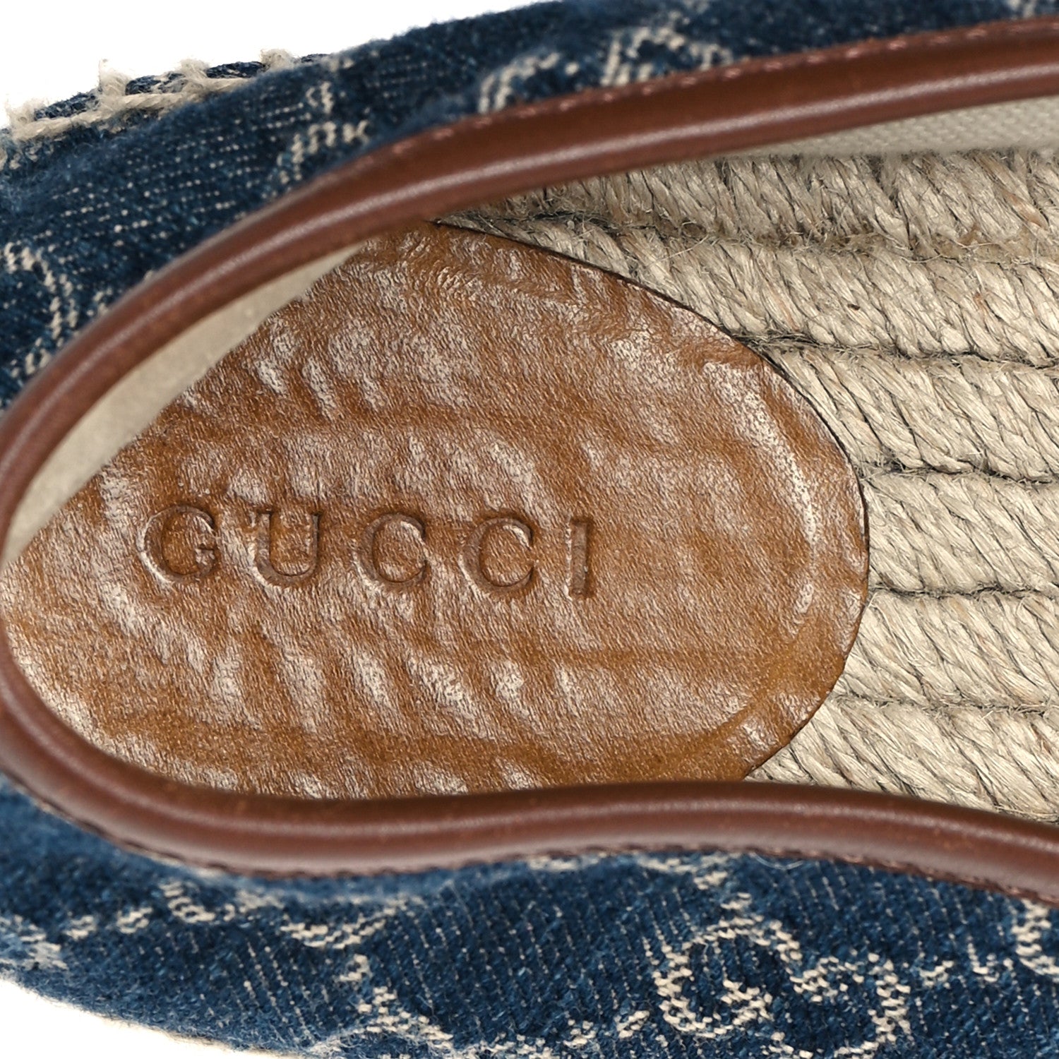 Gucci Denim GG Monogram Espadrilles 36 Blue Tea Cuir 9 of 9