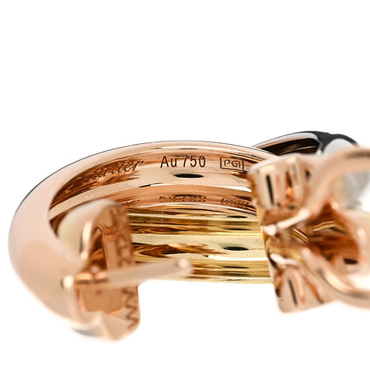 Cartier 18K Pink Yellow White Gold Classic Trinity Hoop Earrings 4 of 6