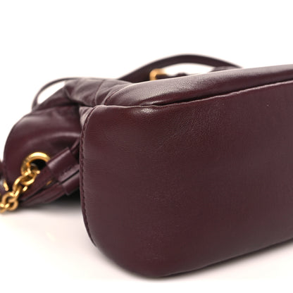 Saint Laurent Lambskin Matelasse Monogram Mini Jamie Shoulder Pouch Rouge Cabernet 8 of 9