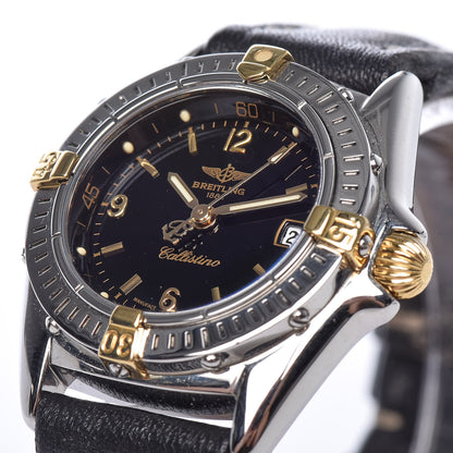 Breitling Stainless Steel 18K Yellow Gold Calfskin 28mm Callistino Quartz Watch Black B52045.1 11 of 11