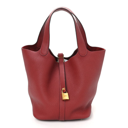 Hermes Taurillon Clemence Picotin Lock 22 MM Rouge H 1 of 10