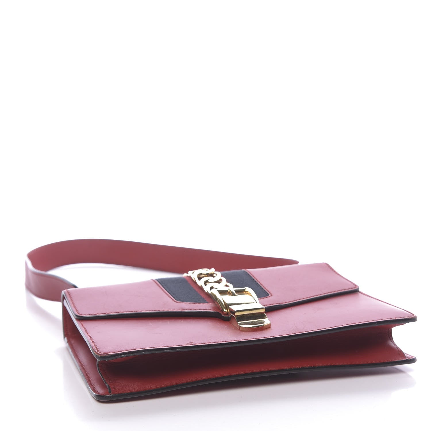 Gucci Calfskin Small Sylvie Shoulder Bag Hibiscus Red 7 of 15