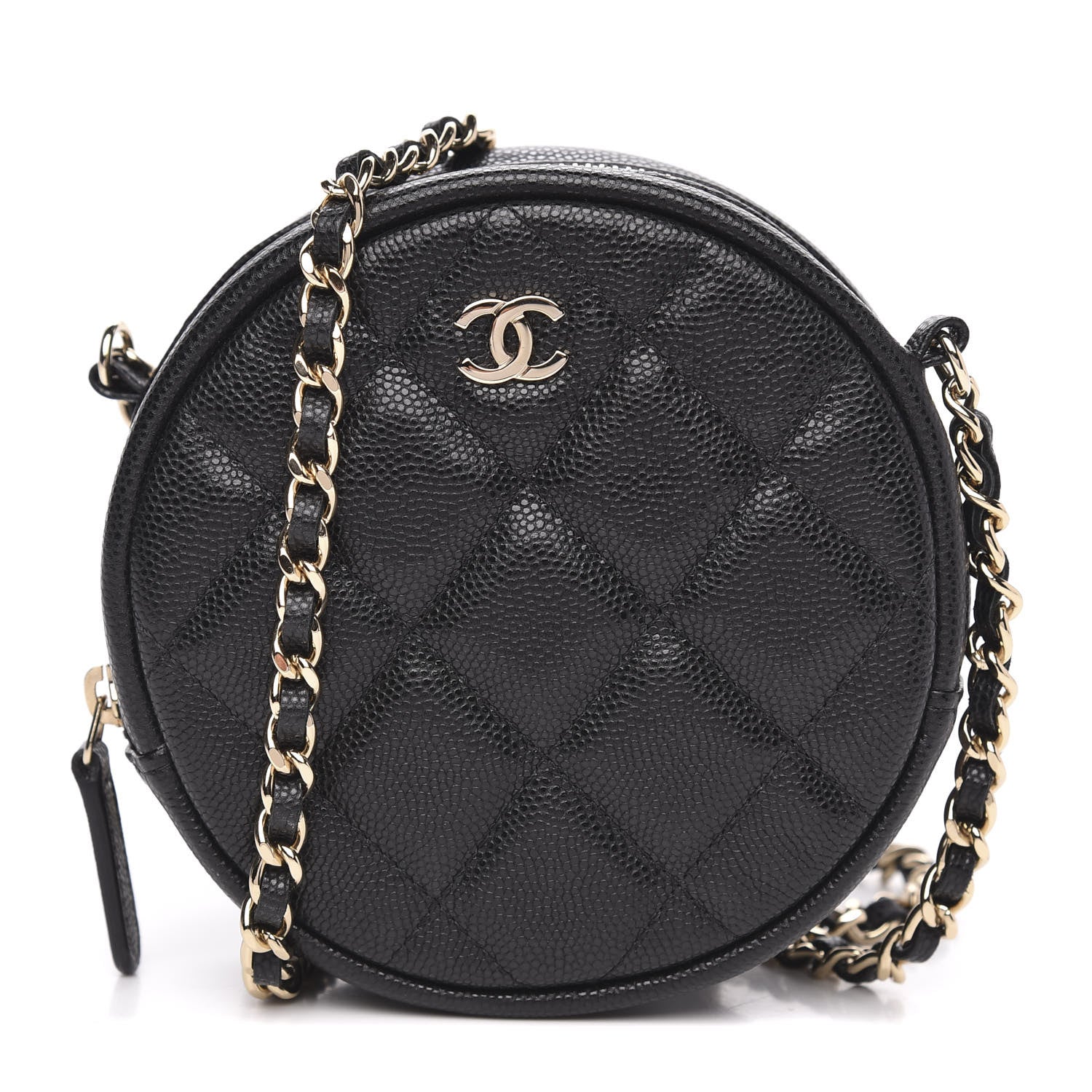 Chanel Caviar Quilted Round Clutch With Chain Black 1 of 10