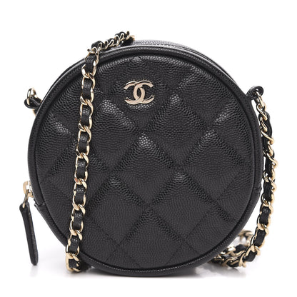 Chanel Caviar Quilted Round Clutch With Chain Black 1 of 10