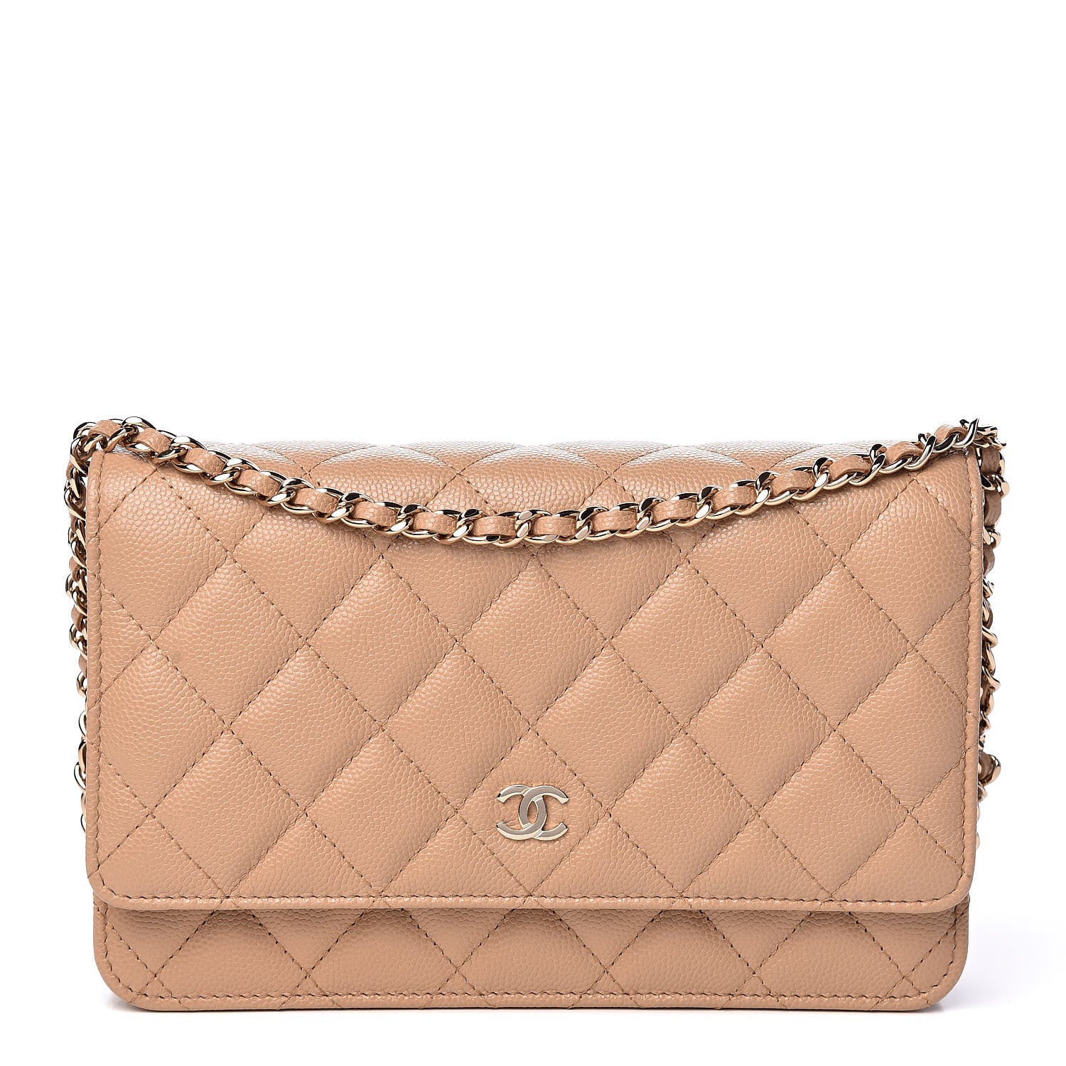 Chanel Caviar Quilted Wallet On Chain WOC Beige 1 of 11