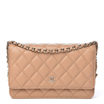 Chanel Caviar Quilted Wallet On Chain WOC Beige 1 of 11