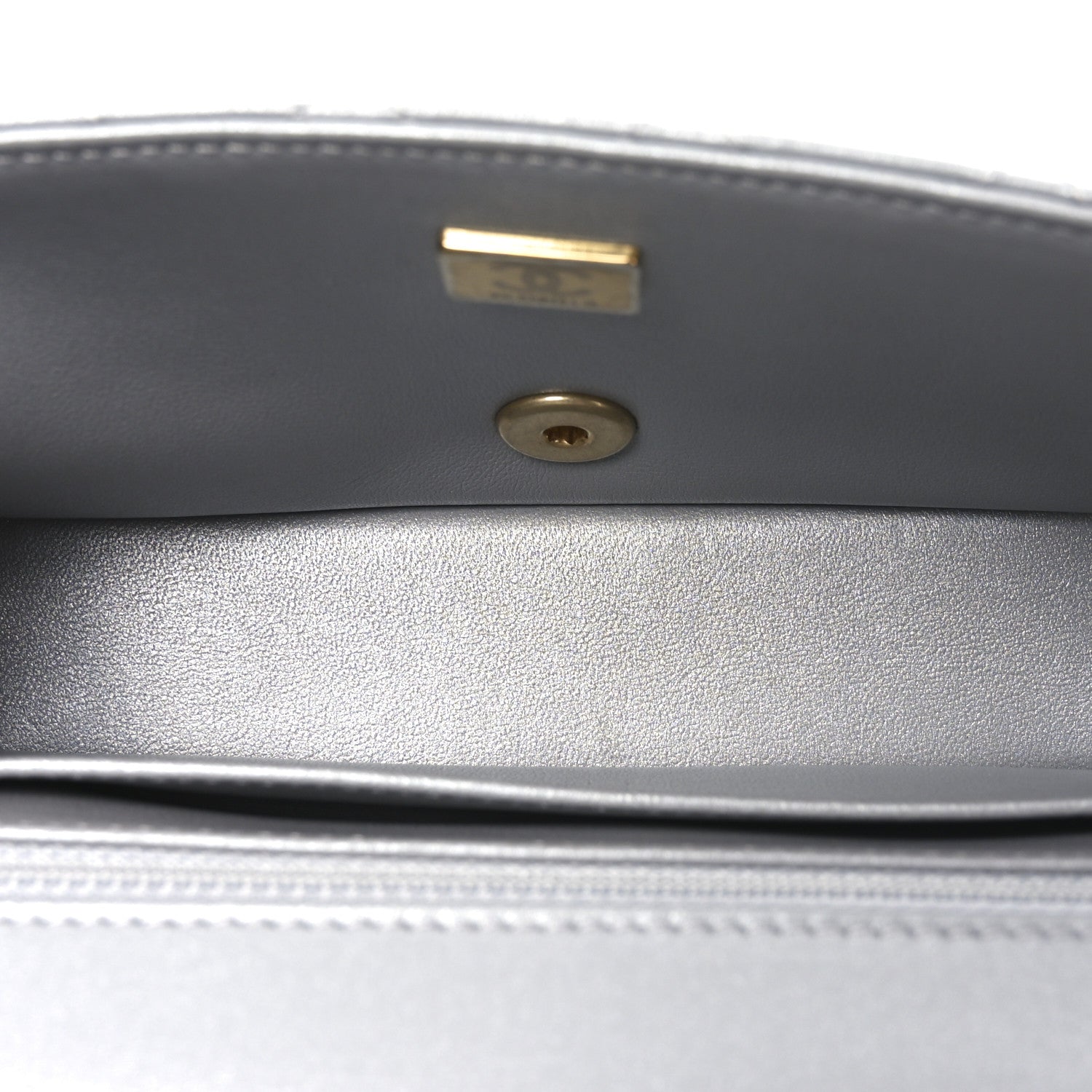 Chanel Metallic Lambskin Quilted Mini Strass On Top Flap Silvery 5 of 11