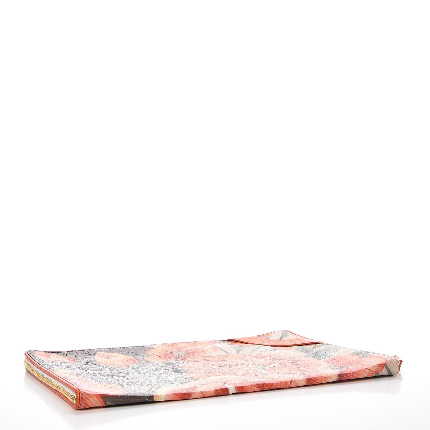 Balenciaga Agneau Floral Print Blanket Pouch Orange 4 of 9