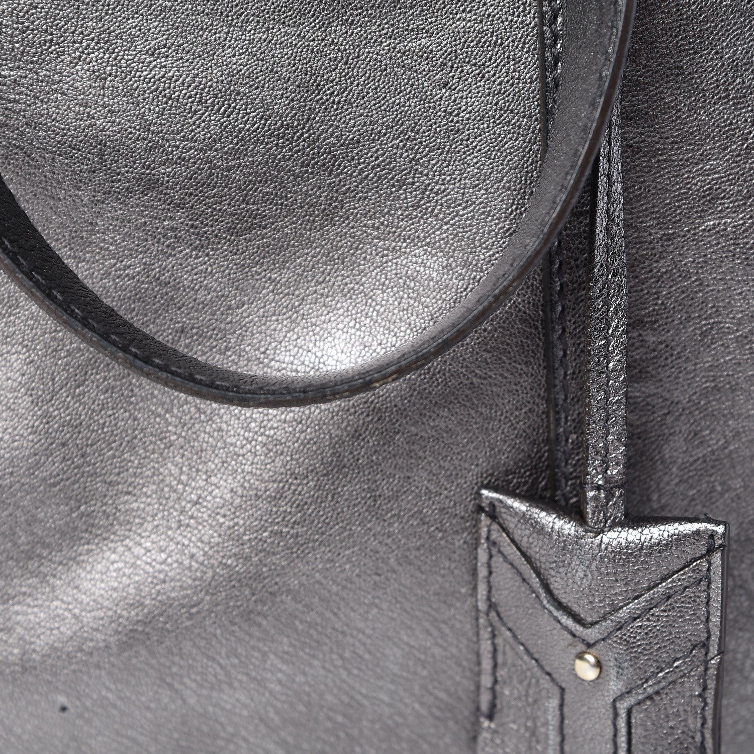 Saint Laurent Metallic Calfskin Oversized Muse Gunmetal 24 of 26