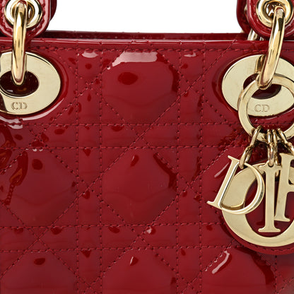 Christian Dior Patent Cannage Mini Lady Dior Red 8 of 10