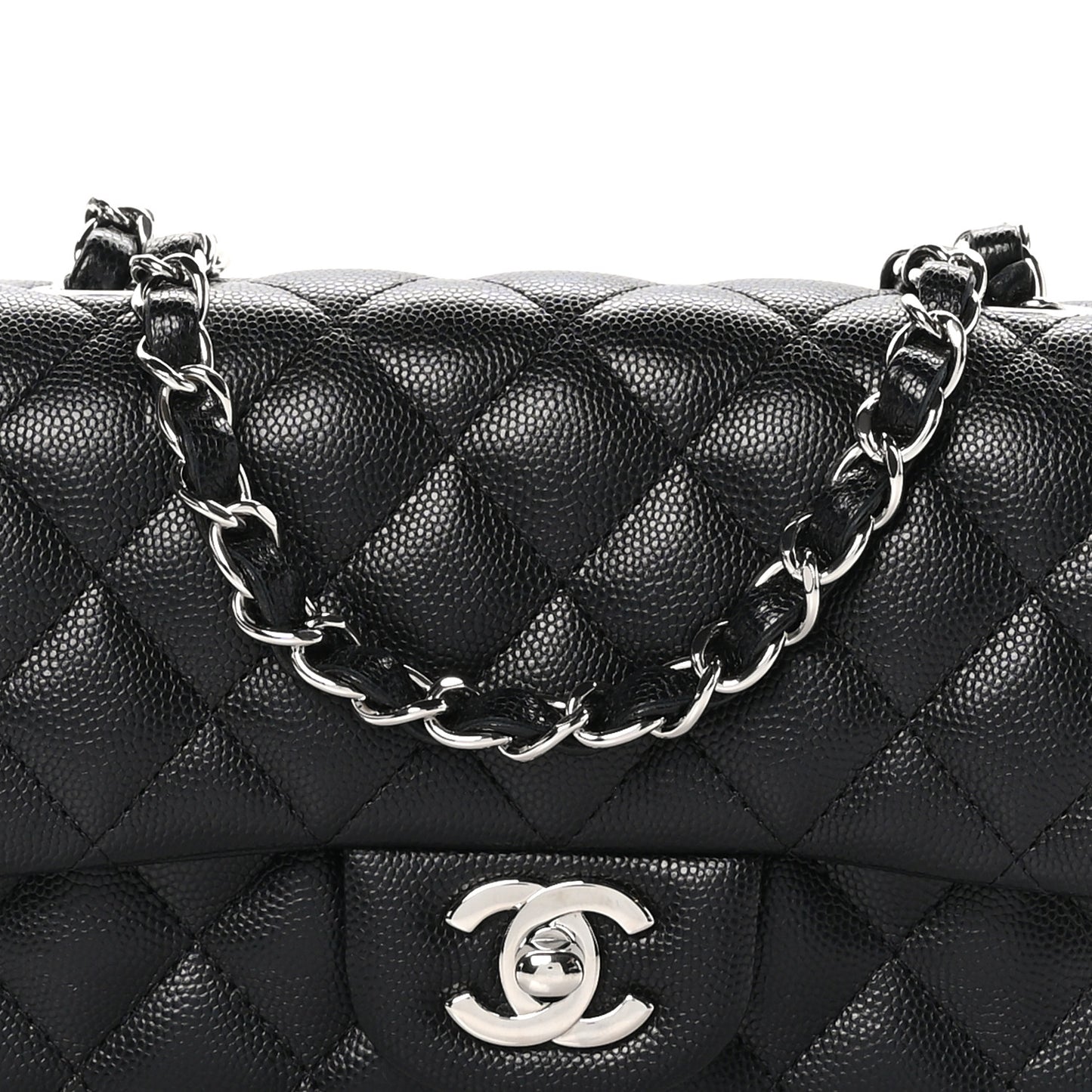 Caviar Quilted Mini Rectangular Flap Black