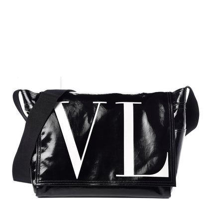 Valentino Garavani Shiny Canvas VLTN Messenger Bag Black 1 of 7