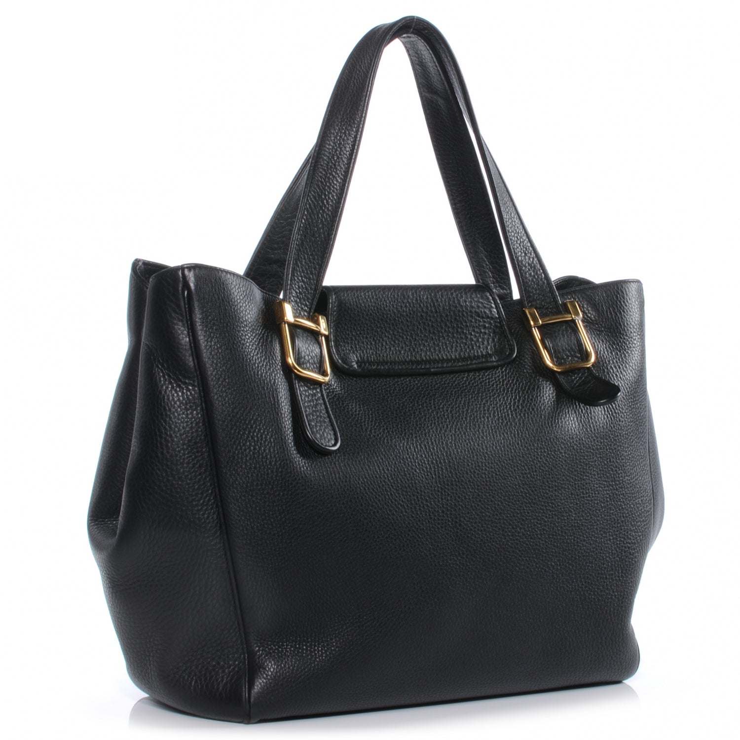 Gucci Pebbled Calfskin Medium 1973 Tote Black 3 of 8