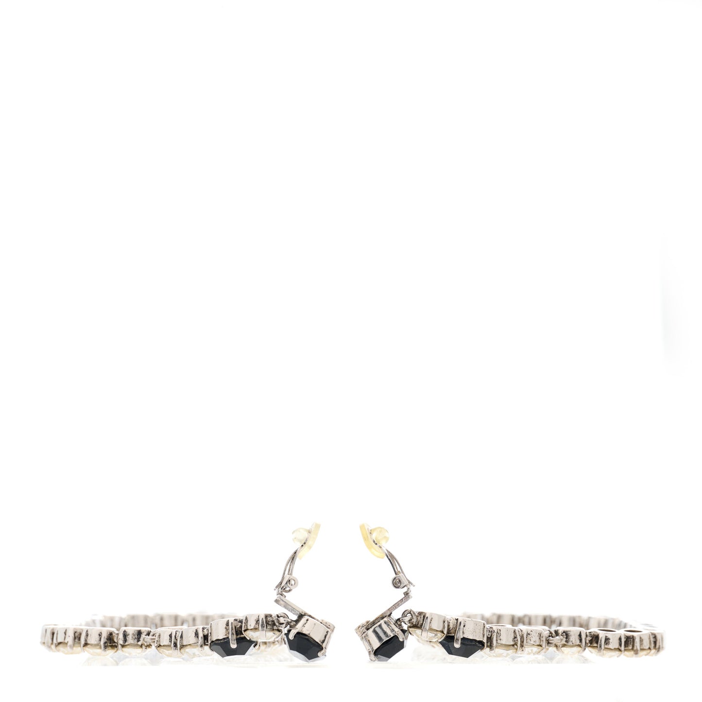 Crystal Smoking Drop Earrings Silver