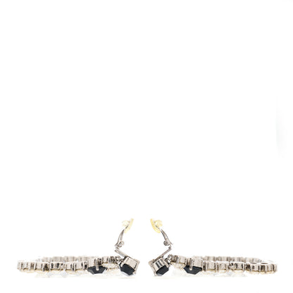 Saint Laurent Crystal Smoking Drop Earrings Silver 2 of 3