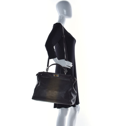 Fendi Goatskin Zucca Ombre Large Peekaboo Iconic Satchel Moro Gold Tobacco 2 of 11