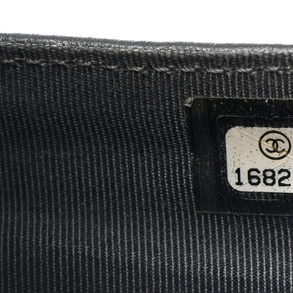 Chanel Striated Patent CC French Wallet Dark Grey 9 of 10
